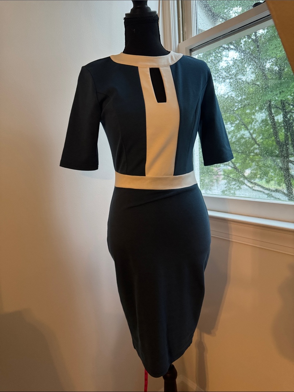 Midi Dress in Dark Teal Blue — Classic Women’s Style